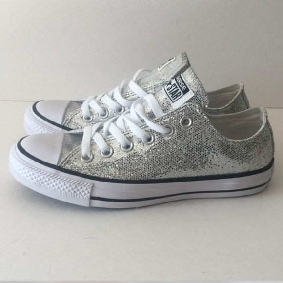 converse all star silver glitter